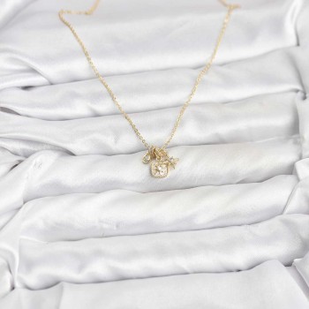 Pirinç Gold Renk Minimal Charmlı Kadın Kolye