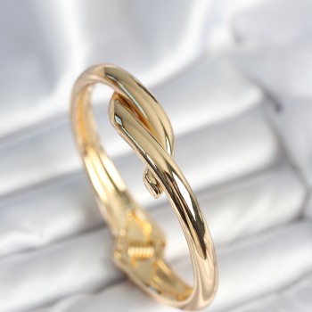 Pirinç Gold Renk Sarmal Model Kelepçe Bileklik