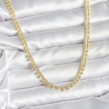 Pirinç Gold Renk Sıralı Topçuk Model Kadın Kolye