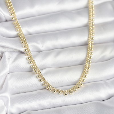 Pirinç Gold Renk Sıralı Topçuk Model Kadın Kolye