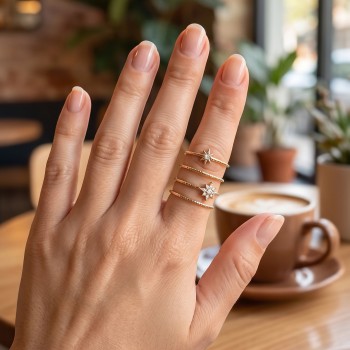 Pirinç Gold Renk Spiral Çiçek Model Kadın Yüzük