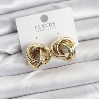 Pirinç Gold Renk Vintage Sarmal Model Kadın Küpe