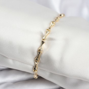 Pirinç Gold Renk VIP Seri İnce Kemik Model Zirkon Taşlı Kadın Bileklik