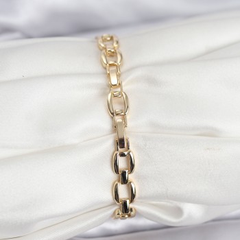 Pirinç Gold Renk VIP Seri Zincir Model Zirkon Taşlı Kadın Bileklik