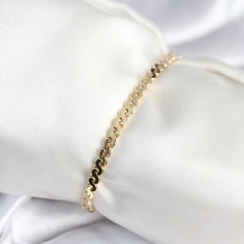 Pirinç Gold Renk Yassı Zincir Model Kadın Bileklik