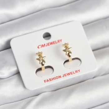 Pirinç Gold Renk Yıldız Kadın Küpe