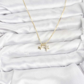 Pirinç Gold Renk Yıldız Minimal Kadın Kolye