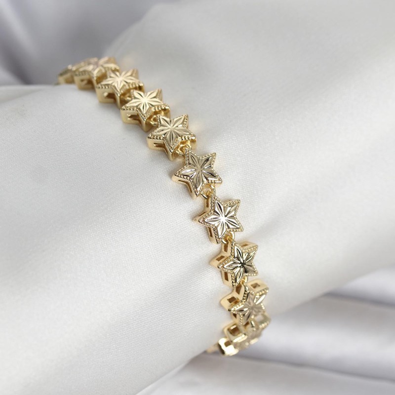 Pirinç Gold Renk Yıldız Model Kadın Bileklik
