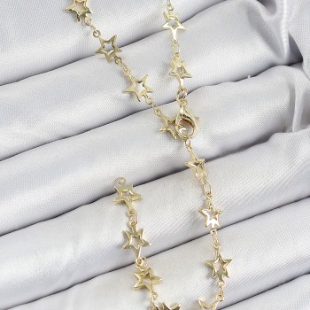 Pirinç Gold Renk Yıldızlı Kadın Y Kolye