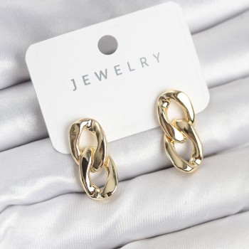 Pirinç Gold Renk Zincir Model Kadın Küpe