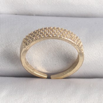 Pirinç Gold Renk Zirkon Taşlı VIP Seri Kadın Yüzük