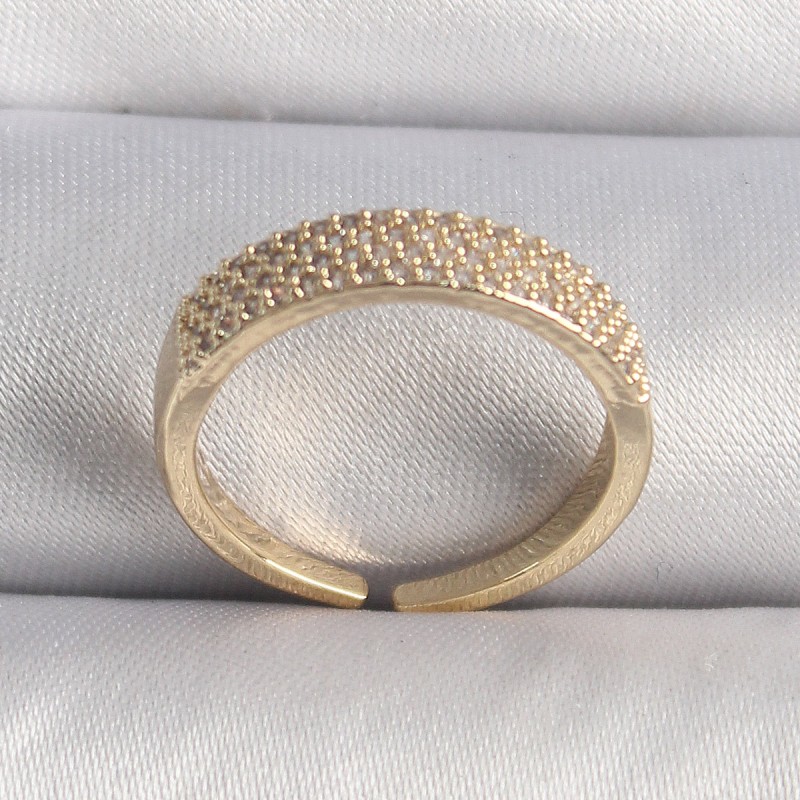 Pirinç Gold Renk Zirkon Taşlı VIP Seri Kadın Yüzük