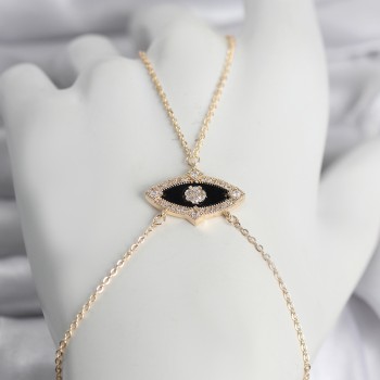 Pirinç Göz Model Gold Renk Zirkon Taşlı Kadın Şahmeran