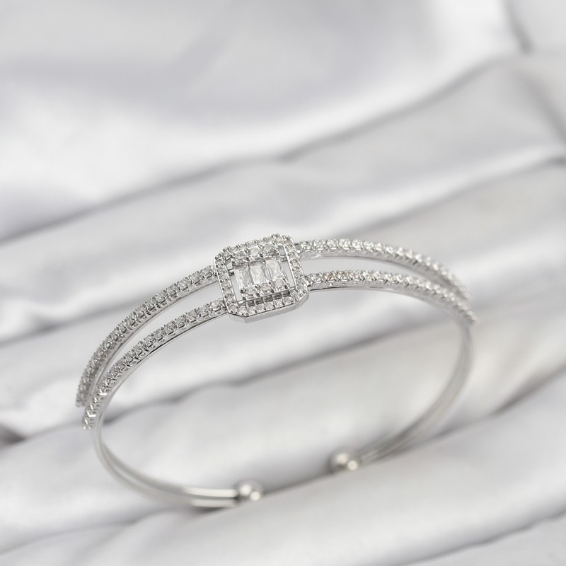 Pirinç Gümüş Renk Baget Model Kadın Bileklik