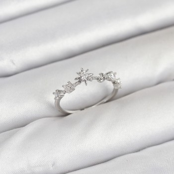 Pirinç Gümüş Renk Manifest Kadın Yüzük