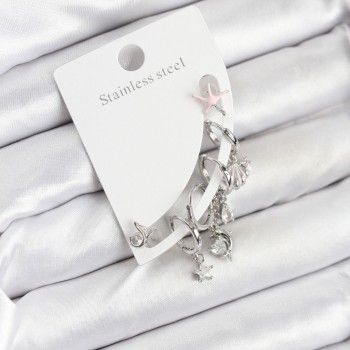 Pirinç Gümüş Renk Set Küpe