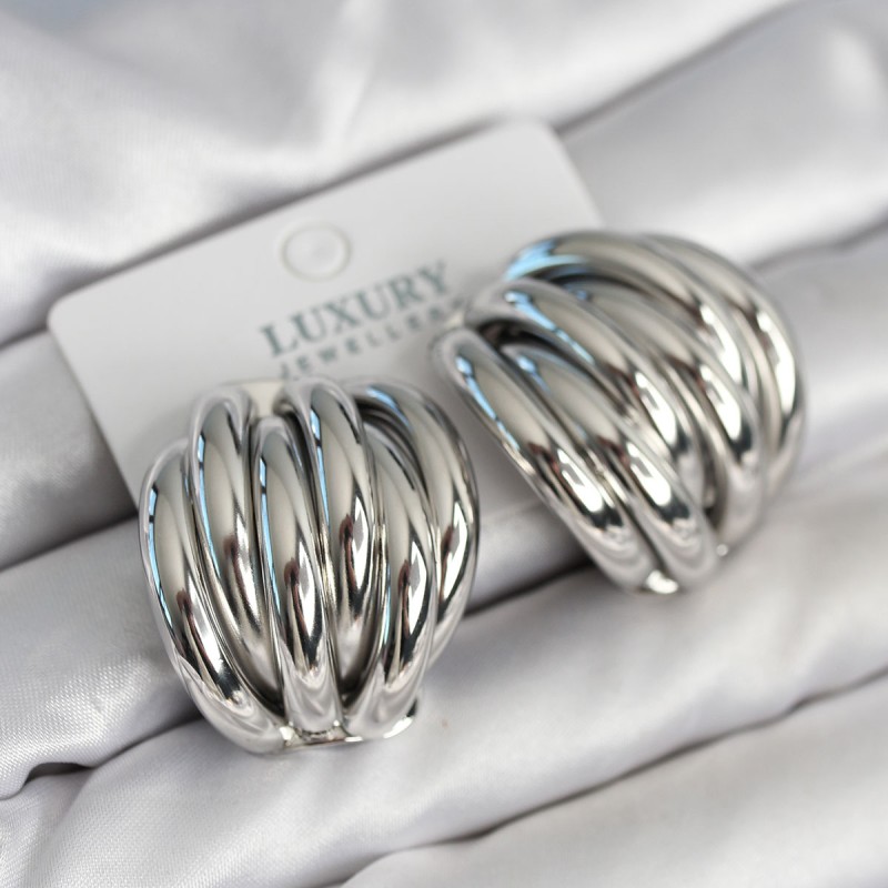 Pirinç Gümüş Renk Vintage Kadın Küpe