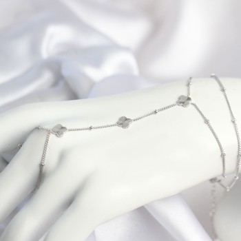 Pirinç Gümüş Renk Yonca Model Kadın Şahmeran