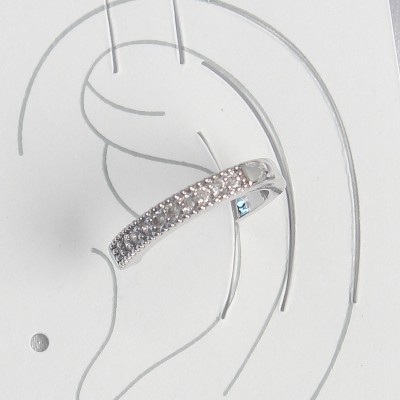 Pirinç Gümüş Renk Zirkon Taşlı Kadın Kıkırdak Model Küpe