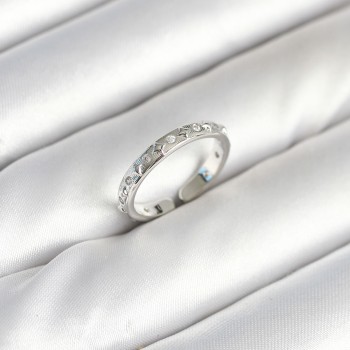 Pirinç Gümüş Renk Zirkon Taşlı Kadın Yüzük