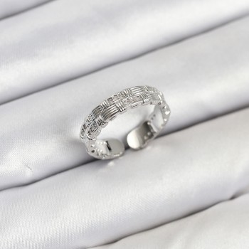 Pirinç Gümüş Renk Zirkon Taşlı Sırım Kadın Yüzük