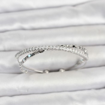 Pirinç Gümüş Renk Zirkon Taşlı ve Dorika Model Kadın Bileklik