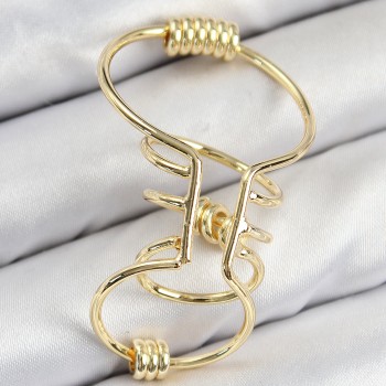 Pirinç Halkalı Model Gold Renk Kıkırdak Küpe