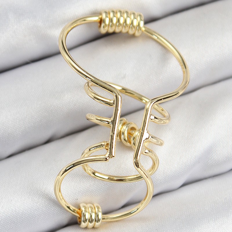 Pirinç Halkalı Model Gold Renk Kıkırdak Küpe