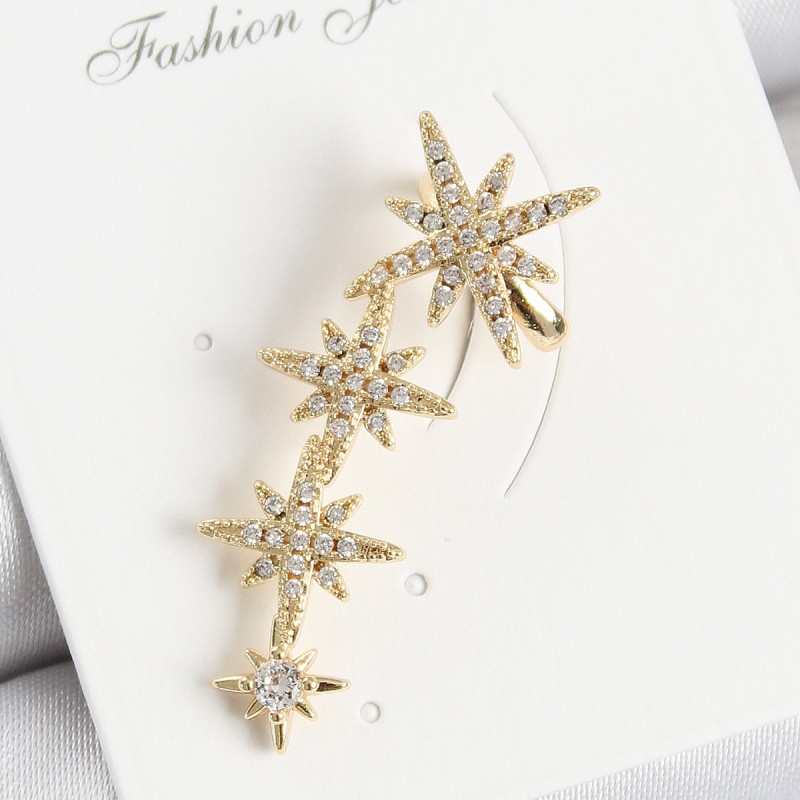 Pirinç Kutup Yıldızı Model Gold Renk Sağ Kıkırdak Küpe