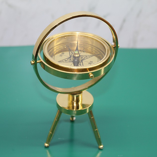 Pirinç Masa Üstü Pusula Model 2 