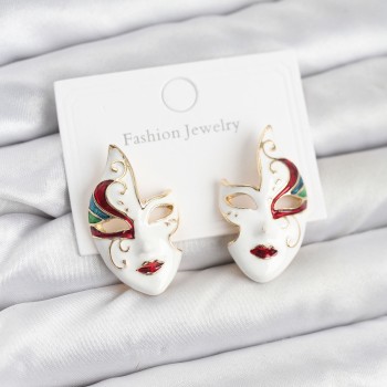 Pirinç Maske Model Kadın Küpe