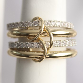 Pirinç Mix Renk Zirkon Taşlı 4'Lü Kadın Yüzük