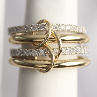 Pirinç Mix Renk Zirkon Taşlı 4'Lü Kadın Yüzük