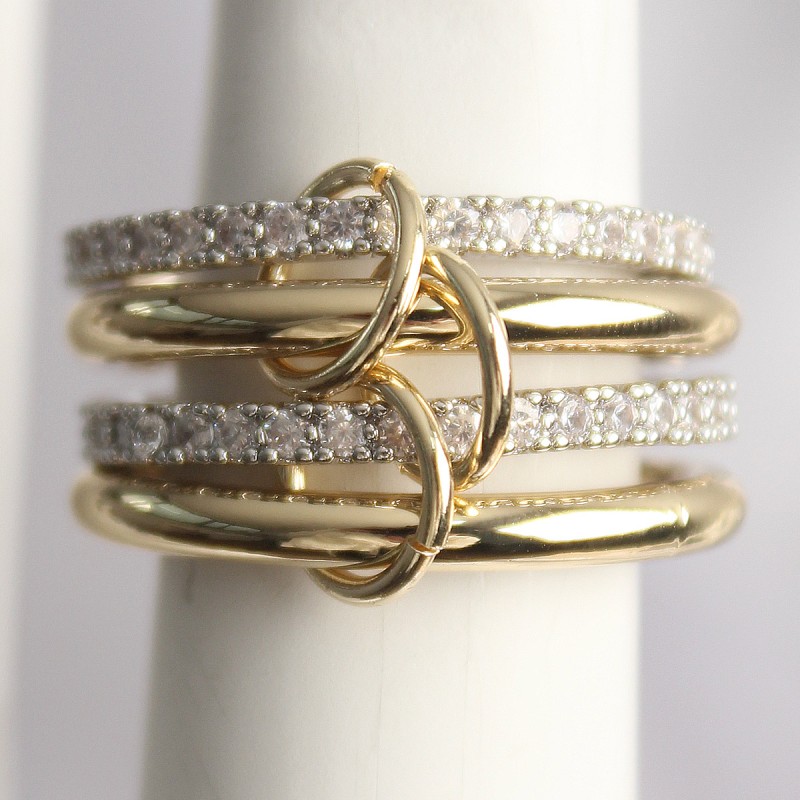 Pirinç Mix Renk Zirkon Taşlı 4'Lü Kadın Yüzük