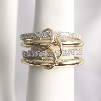 Pirinç Mix Renk Zirkon Taşlı 4'Lü Kadın Yüzük