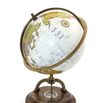 Pirinç Pusulalı Dünya Küre 