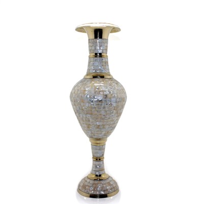 Pirinç Sedefli Vazo 35 Cm 