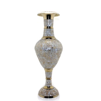 Pirinç Sedefli Vazo 45 Cm 