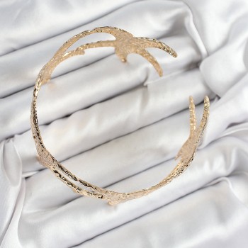 Pirinç Sıralı Deniz Yıldızı Model Gold Renk Kadın Pazu Bileklik