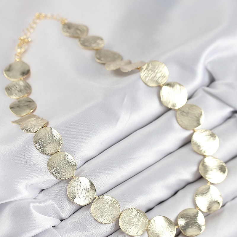 Pirinç Sıralı Para Model Gold Renk Kadın Kolye