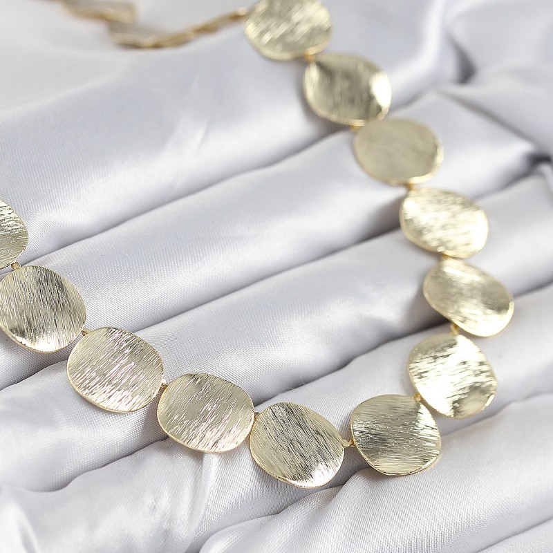 Pirinç Sıralı Para Model Gold Renk Kadın Kolye