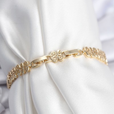 Pirinç VIP Seri Gold Renk Oval Sıralı Kadın Bileklik