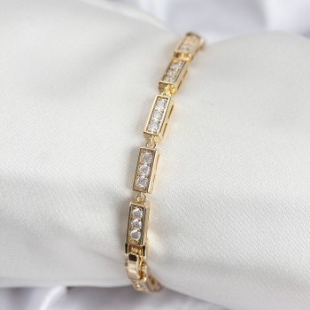 Pirinç VIP Seri Gold Renk Parçalı Model Kadın Bileklik