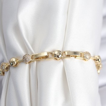 Pirinç VIP Seri Gold Renk Topçuk Model Kadın Bileklik