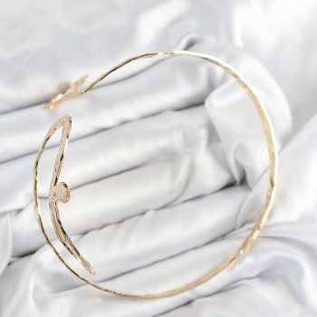 Pirinç Yılan Model Gold Renk Kadın Pazu Bileklik