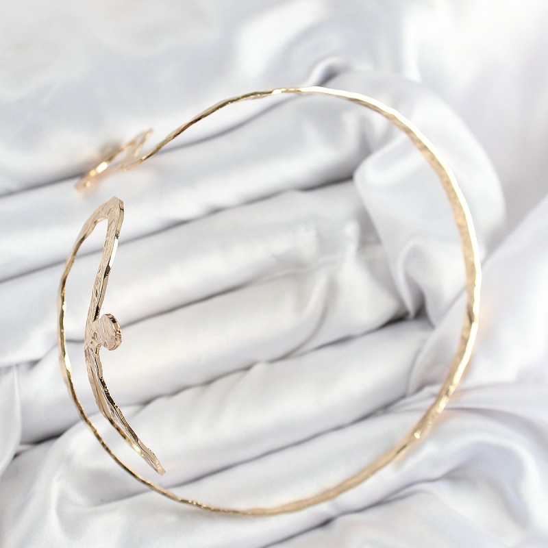 Pirinç Yılan Model Gold Renk Kadın Pazu Bileklik