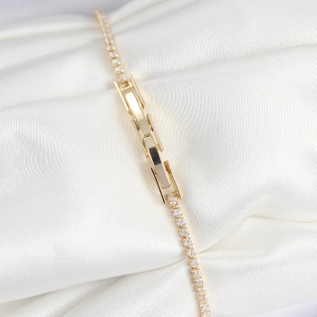 Pirinç Zirkon Taşlı Asorti Model Gold Renk Kadın Bilekilk