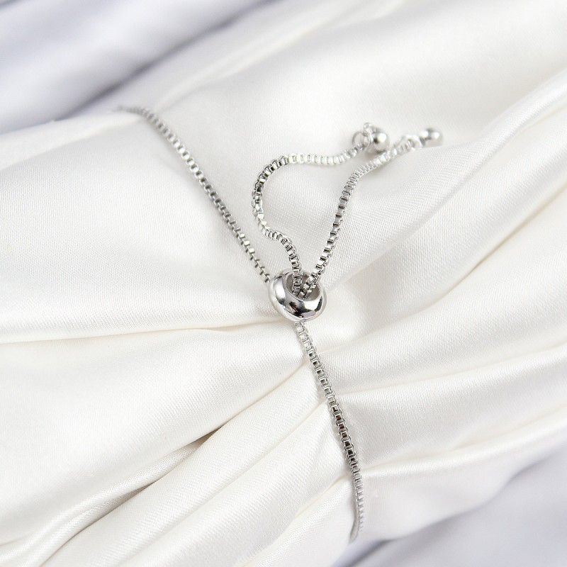 Pirinç Zirkon Taşlı Damla Model Gümüş Renk Asansörlü Kadın Bileklik