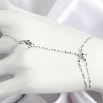 Pirinç Zirkon Taşlı Deniz Atı Ve Yıldız Model Gümüş Renk Şahmeran