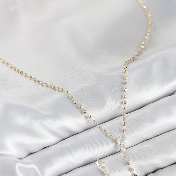 Pirinç Zirkon Taşlı Gold Renk Kadın Y Kolye